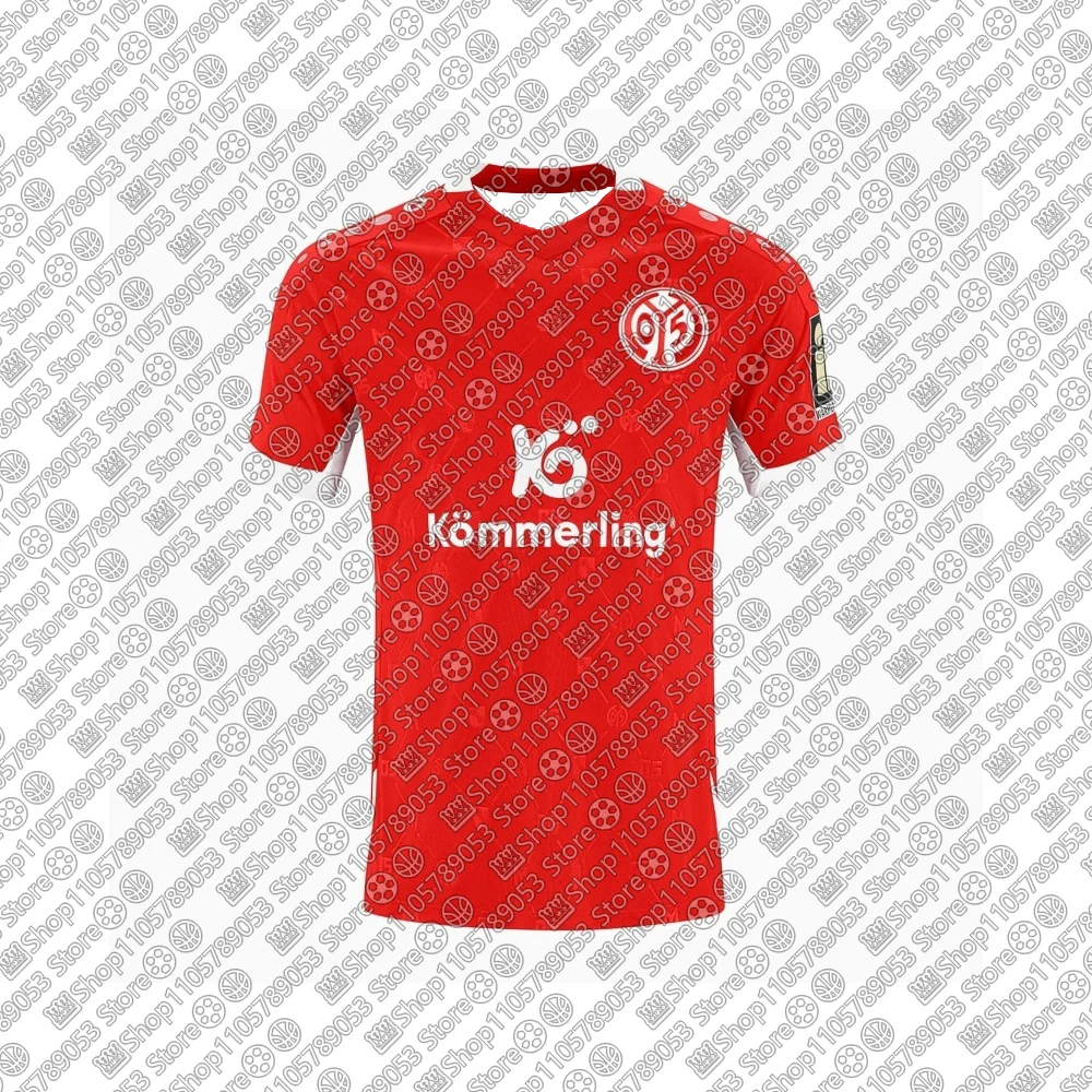 26-27 Mens Kids Short-Sleeve Breathable Soft Fan Version Match Training Soccer Shirt Adult Sportswear MAINZ Home Football Jersey