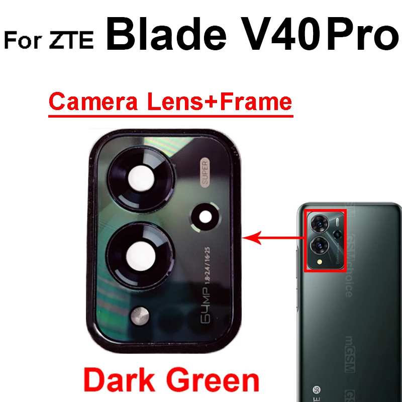 Back Camera Glass Lens Cover For ZTE Blade V2020 V30 Vita 8030 V40 Pro V40s Rear Lens Glass with Frame Holder Parts