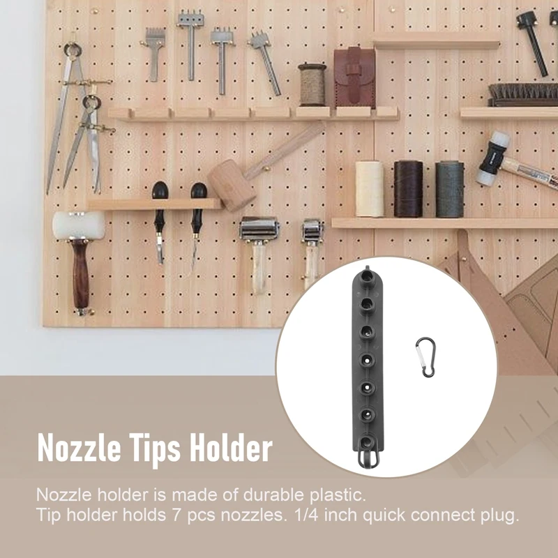 Pressure Washer Nozzle Holder, Holds 7 Nozzle Tips With 1/4 Inch Quick Connect(Without Nozzles )