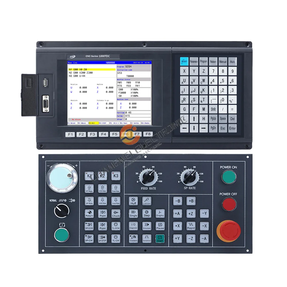 

CNC 1000TDC 2 Axis Lathe Controller Servo CNC Retrofit Kit Position Feedback Semi Closed Loop Control System For Turning