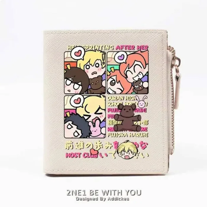 

Anime Ouran High School Host Club Fashion Wallet PU Purse Card Coin Zipper Money Bag Cosplay Gift B2202 Anime