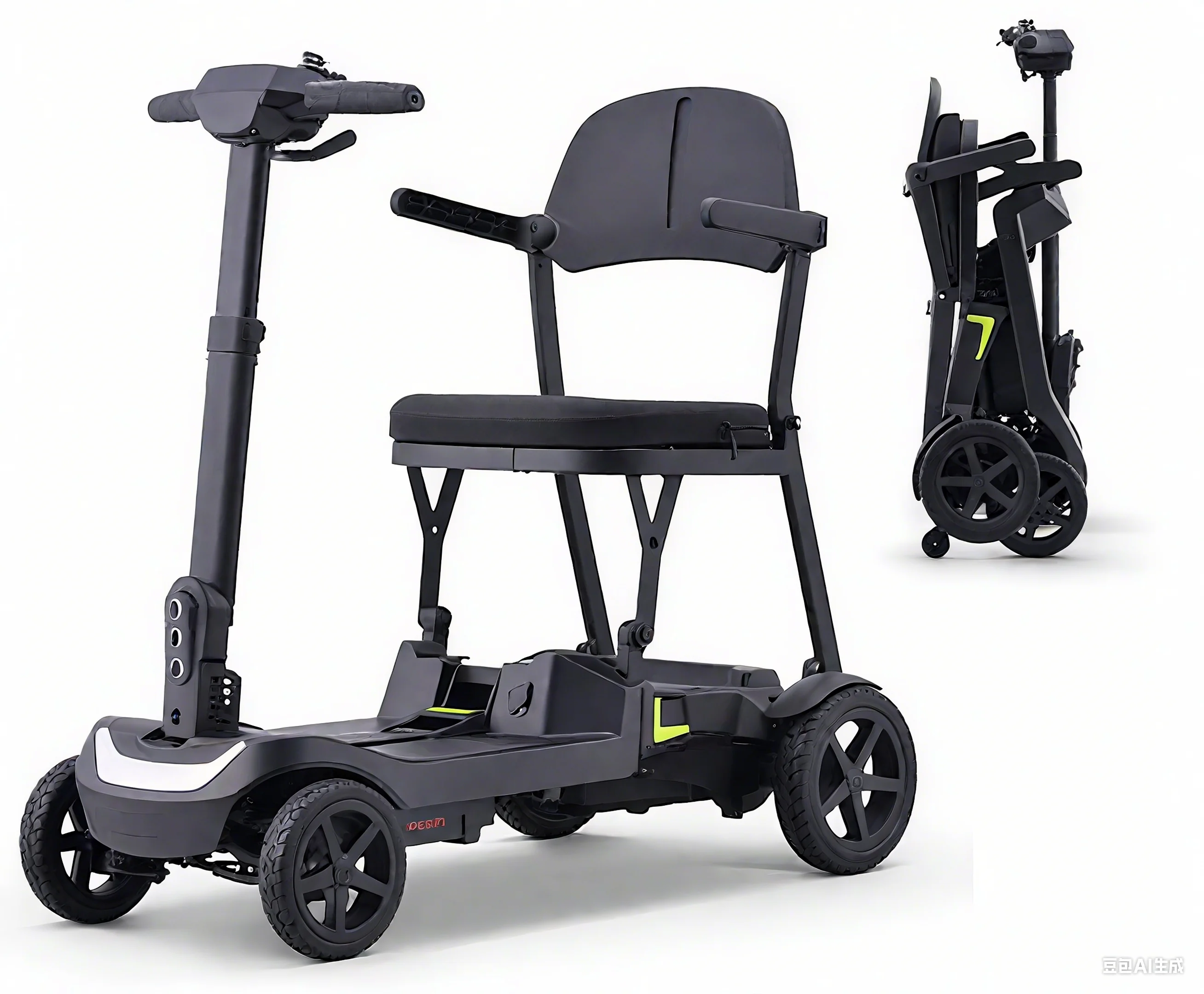 Fordable Electric Mobility Scooter with 270W Brushless Motor Lithium Battery Electronic Max Speed 8km/h Electromagnetic Brake