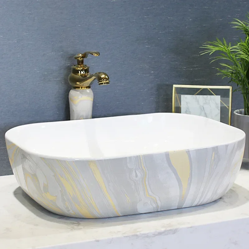 

JingdezhenTable Basin Wash Single Basin Household Nordic Style Inter-Platform Art Washbasin Ceramic Wash Basin