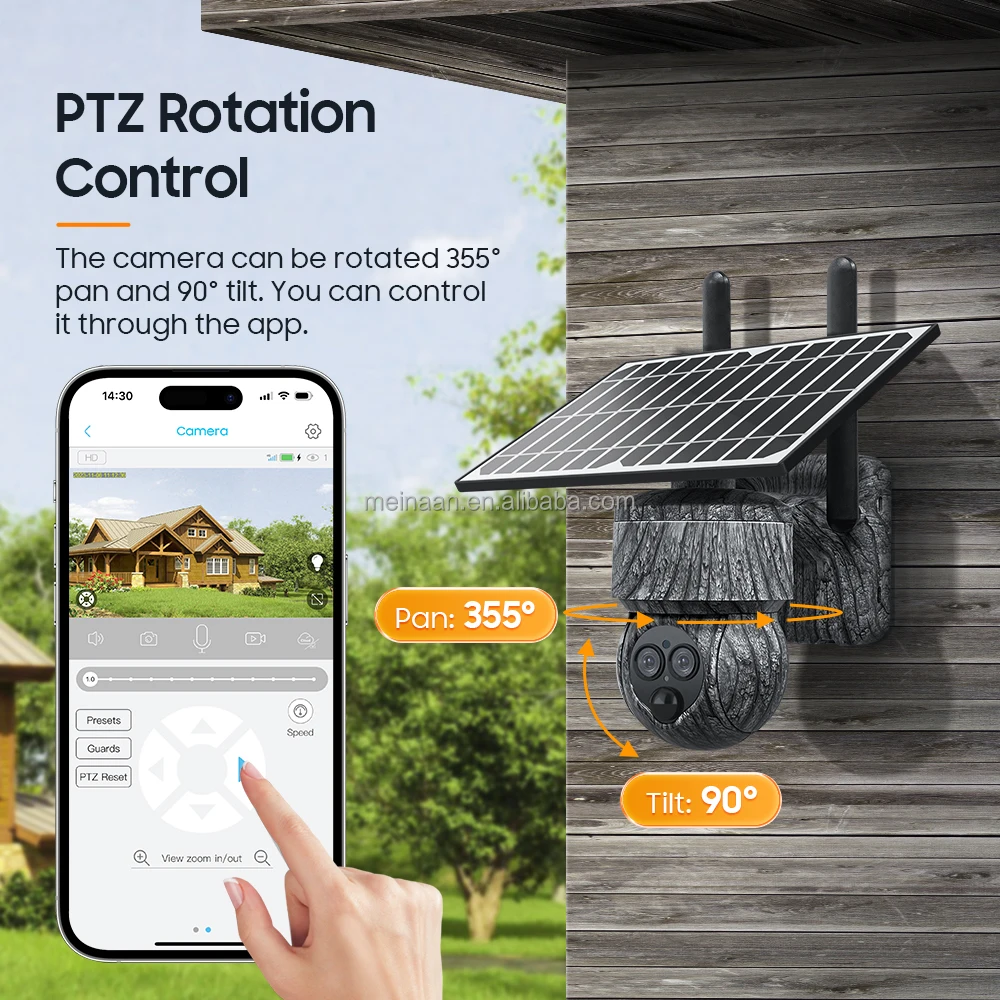 6MP Ubox التمويه 12X التكبير 4G بطاقة SIM اللاسلكية كاميرا مراقبة بالطاقة الشمسية PTZ عدسة مزدوجة CCTV الأمن في الهواء الطلق 4G كاميرا تعمل بالطاقة الشمسية #2