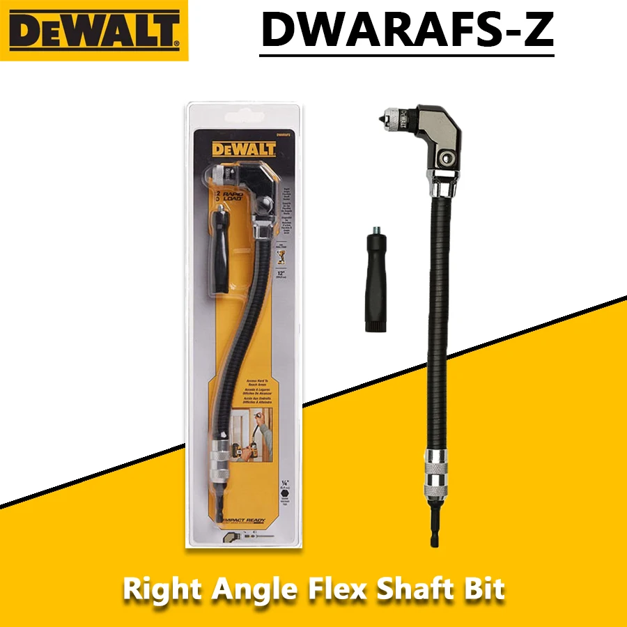 DEWALT DWARAFS-Z 12 in 300MM Right Angle Flex Shaft Bit Holder Flexible Hose Adapter Flexibility Elbow Connection Accessories