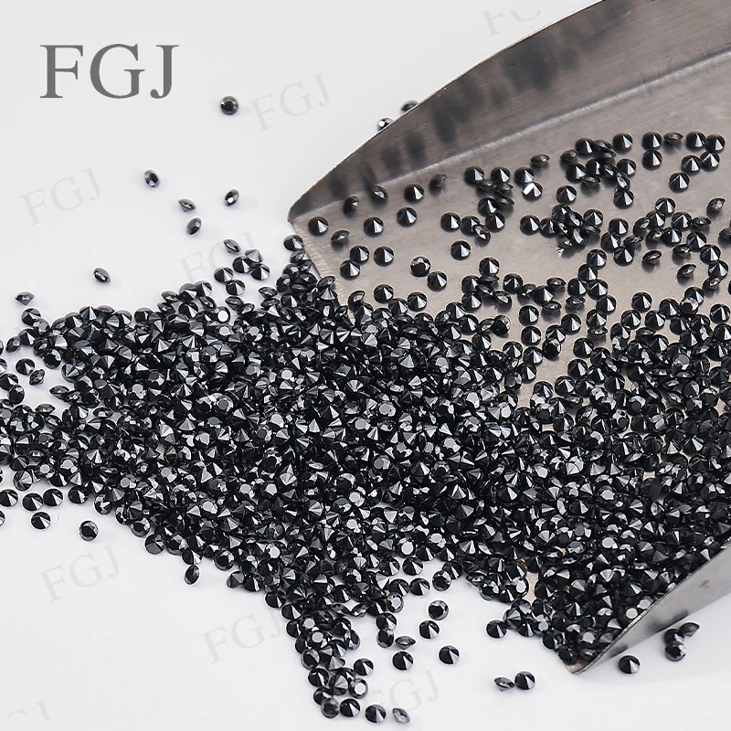 

2024 Hot Sale Loose Moissanites 0.7~20mm Black Color Round Shape Excellent Cut Lab Grown Gemstone Diamonds Stone Beads