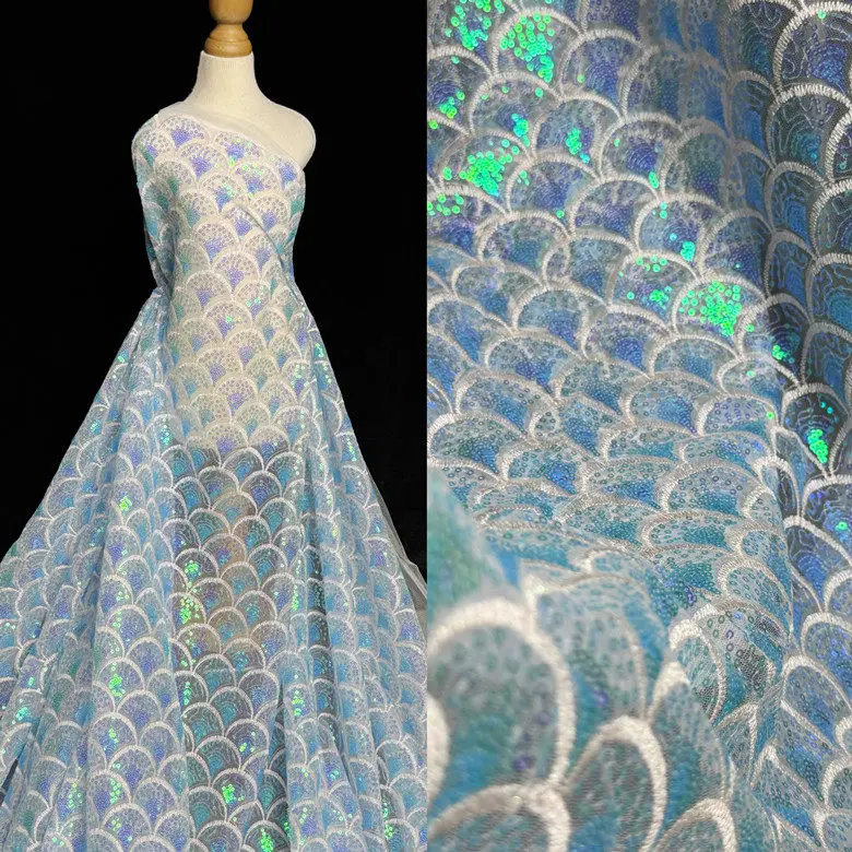 dreamy-ocean-mermaid-iridescent-scale-sequin-laser-embroidery-tulle-fabric-for-fashion-designers-eye-catching-decoration