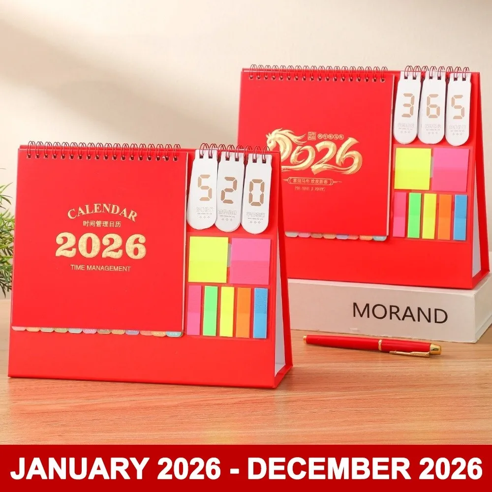 

Standing 2026 Desktop Desk Calendar Memo Function Thick Paper Writeable Calendar Foldable Time Management Table Calendar