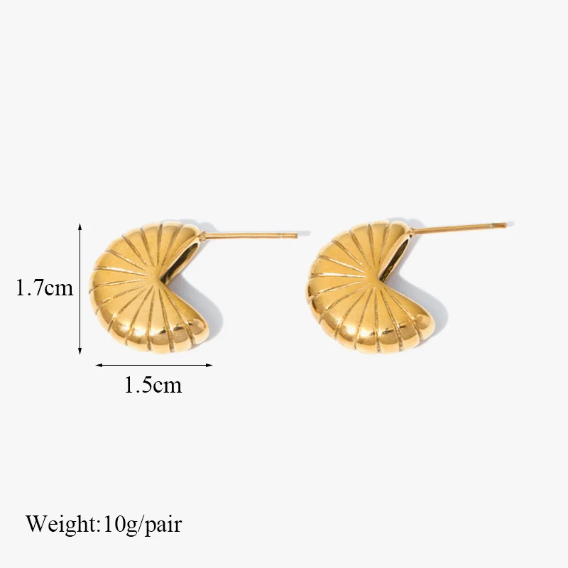 EILIECK 316L Edelstahl Goldfarben Runde Herz-Creolen für Frauen und Mädchen, Modische Ohrschmuck, Urlaubsgeschenk, Bijoux – Detail 6