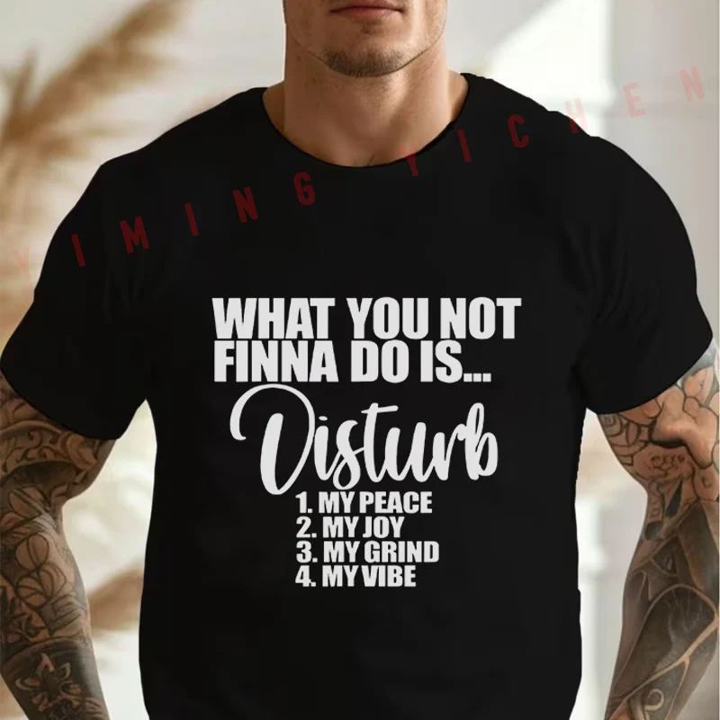 

Men's Do Not Disturb My Peace Happiness Struggle Vintage Motorcycle Cotton T-Shirt Mens Summer Casual O-neck Short Sleeve Tees