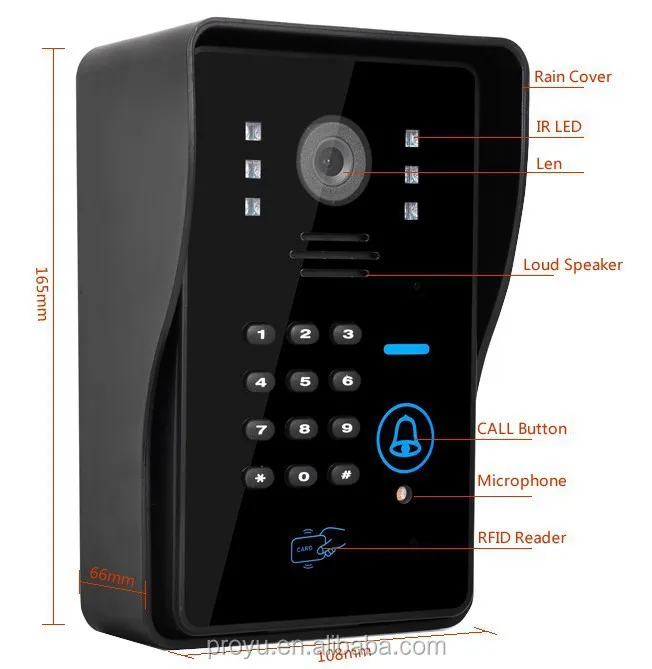 Home security 7 inch Video Intercom Door phone Entry System With RFID code keypad Doorbell Camera Wholesale