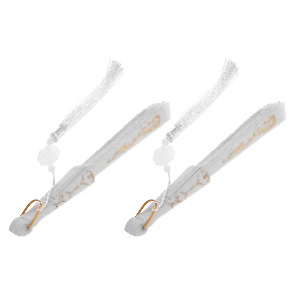 

2Pcs Chinese Folding Fan Elegant Embroidered Hand Fan Lightweight Portable for Summer Dance Gift Hand Fans for Women Foldable