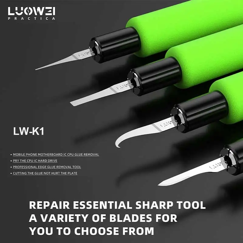 

Luowei LW-K1 4 in 1 Motherboard Black Glue Quicky Remove Blades CPU Disassemble Maintenance Knife Chip Rework Scraper Pry Tools