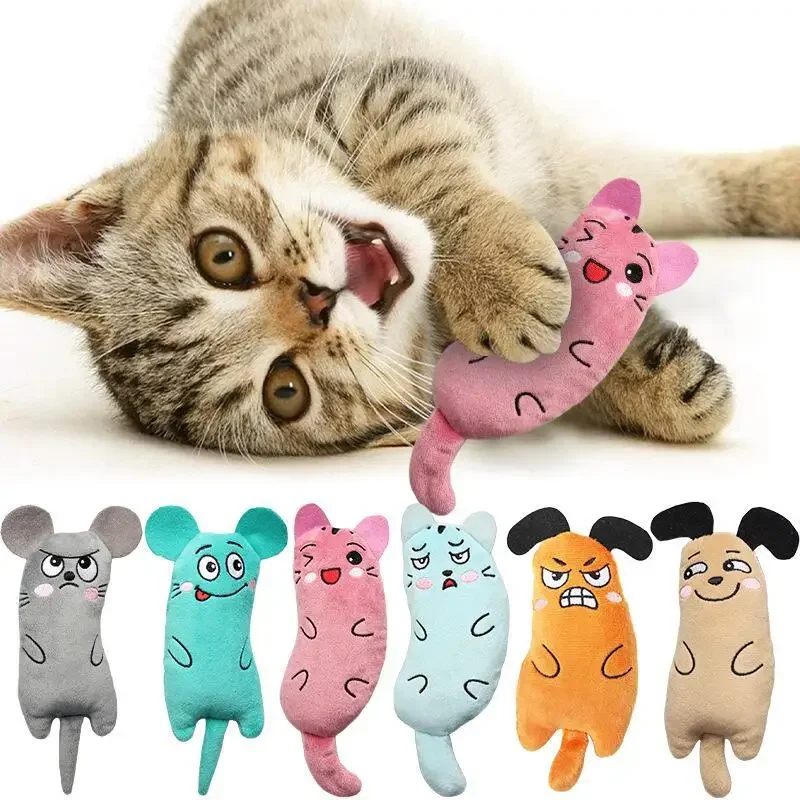 Nette Katze Spielzeug Lustige Interaktive Plüsch Katze Spielzeug Mini Zähne Schleifen Katzenminze Spielzeug Kätzchen Kauen Quietschende Spielzeug Haustiere Zubehör