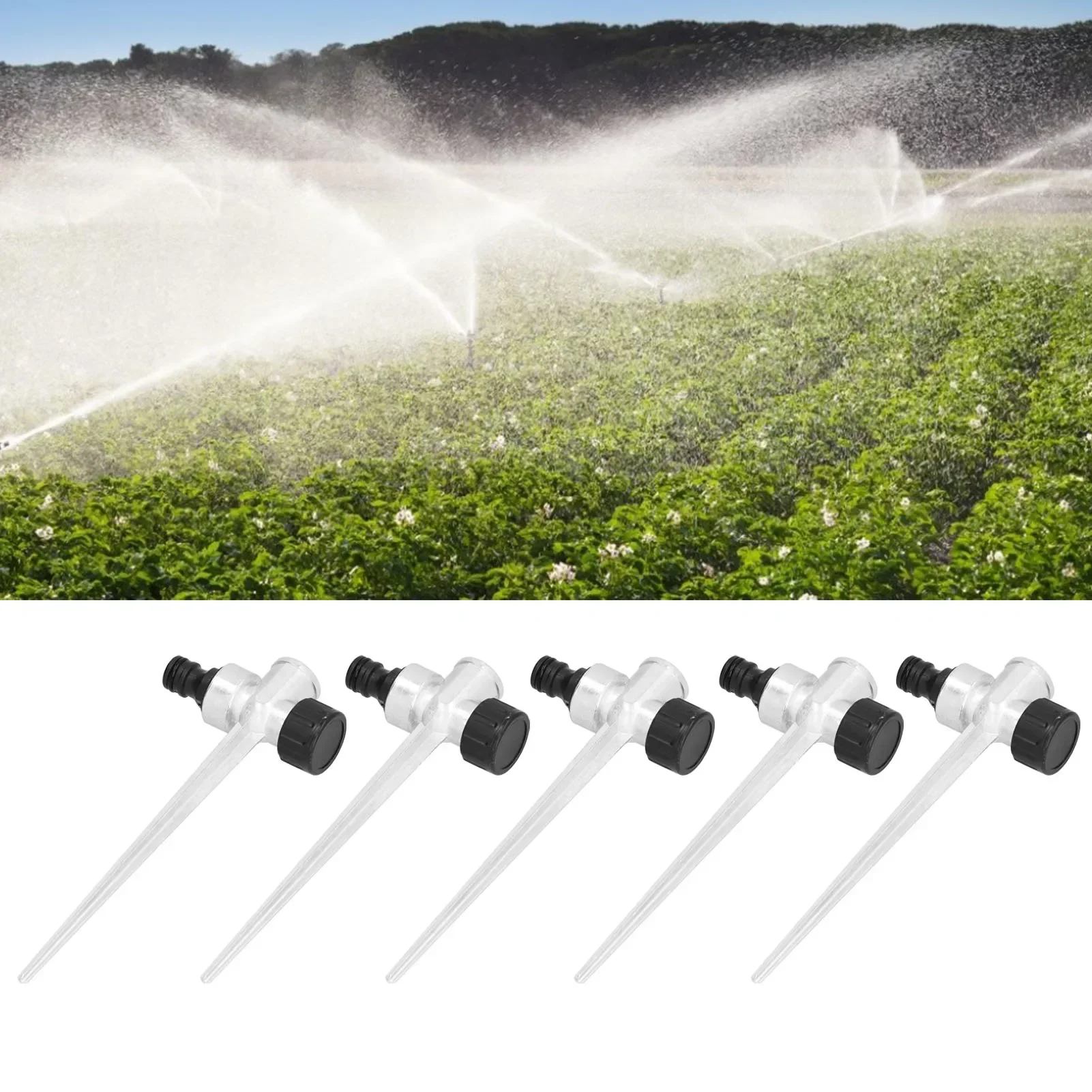 Lawn Sprinkler Spike 5PCS 1/2inch Female Thread Side External Thread Interface Metal Lawn Watering Sprinkler Connector