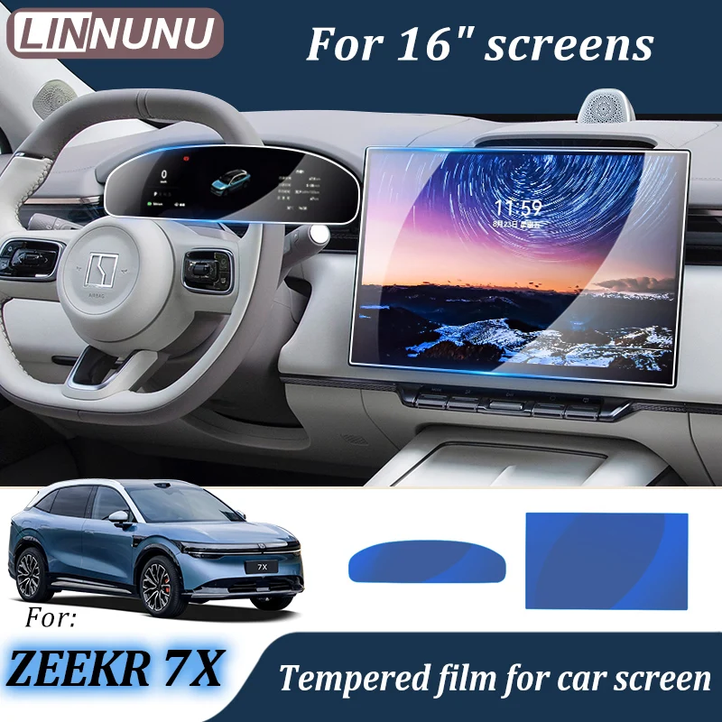 

LINNUNU 16 дюймов для Zeekr 7X 2025 2026 автомобильный центральный экран управления HD закаленная пленка защитная пленка для ЖК-дисплея, аксессуары для интерьера