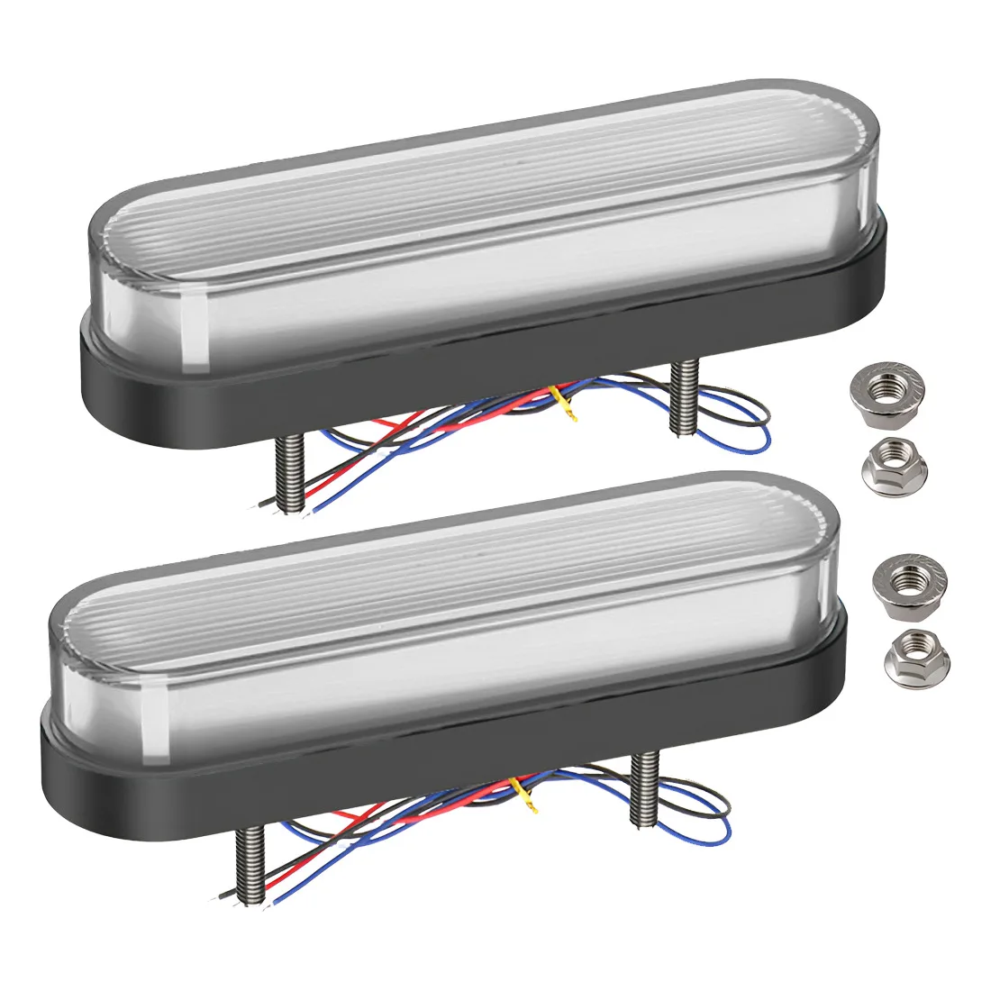 Clear Lens Oval Motorcycle Truck Trailer LED Rear Brake Tail Light DRL Side Lamp DC 12-24V