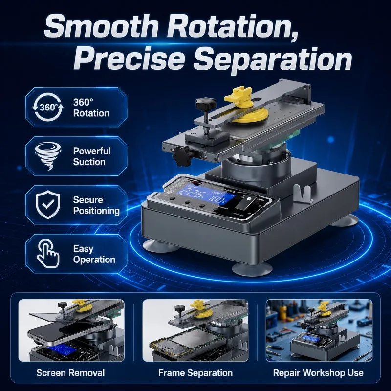 Multifunctional Rotating Digital Display Heating Screen Separator Large Size Glue Removing Phone Screen Repair Machine
