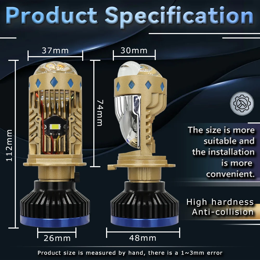 H4 Laser Lens Headlight Super Bright Spotlight Headlight Matrix