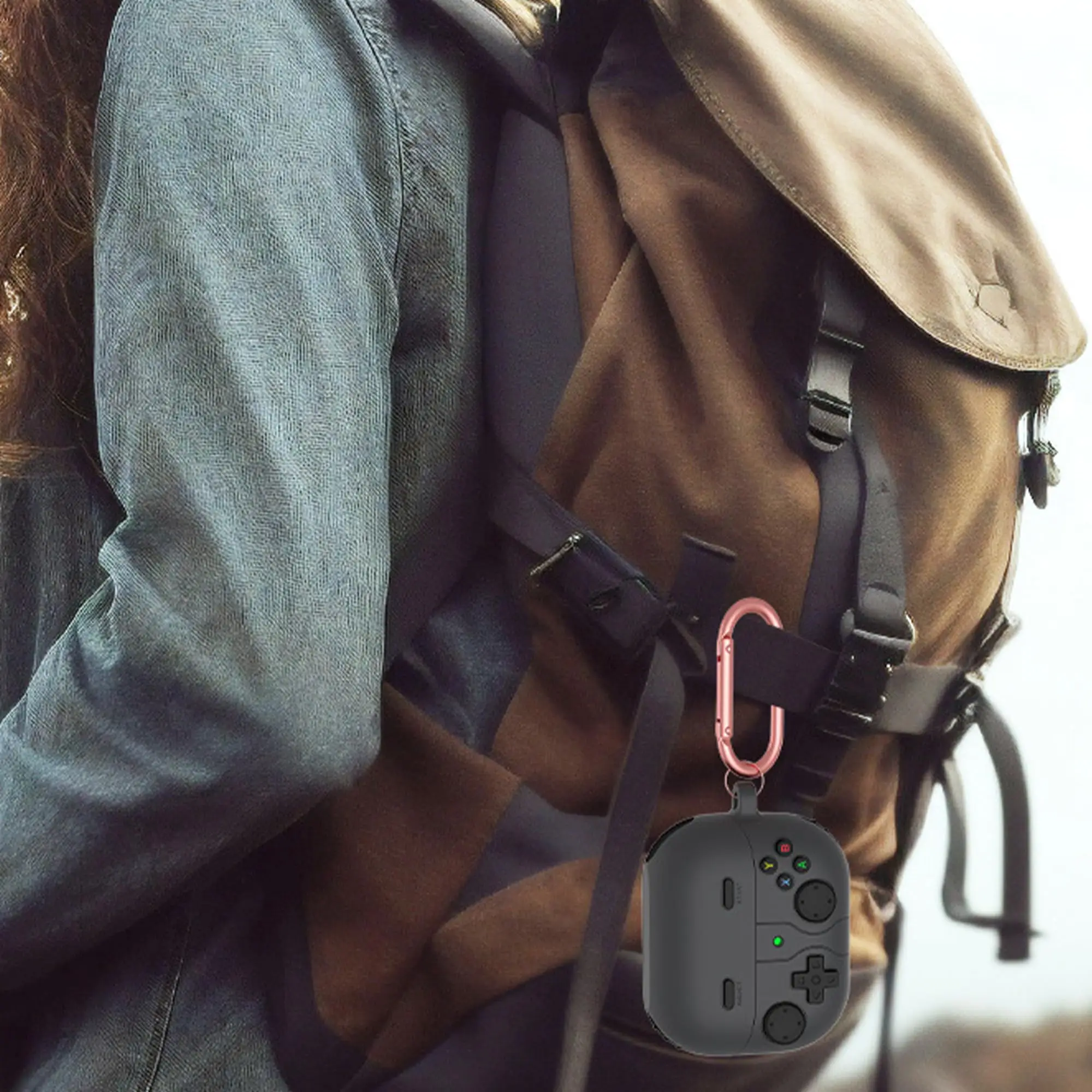 لسامسونج غالاكسي براعم 3 / براعم 3 برو حافظة من السيليكون المقاوم للصدمات لعبة سماعة اكسسوارات مع هوك لسامسونج غالاكسي براعم 3 برو