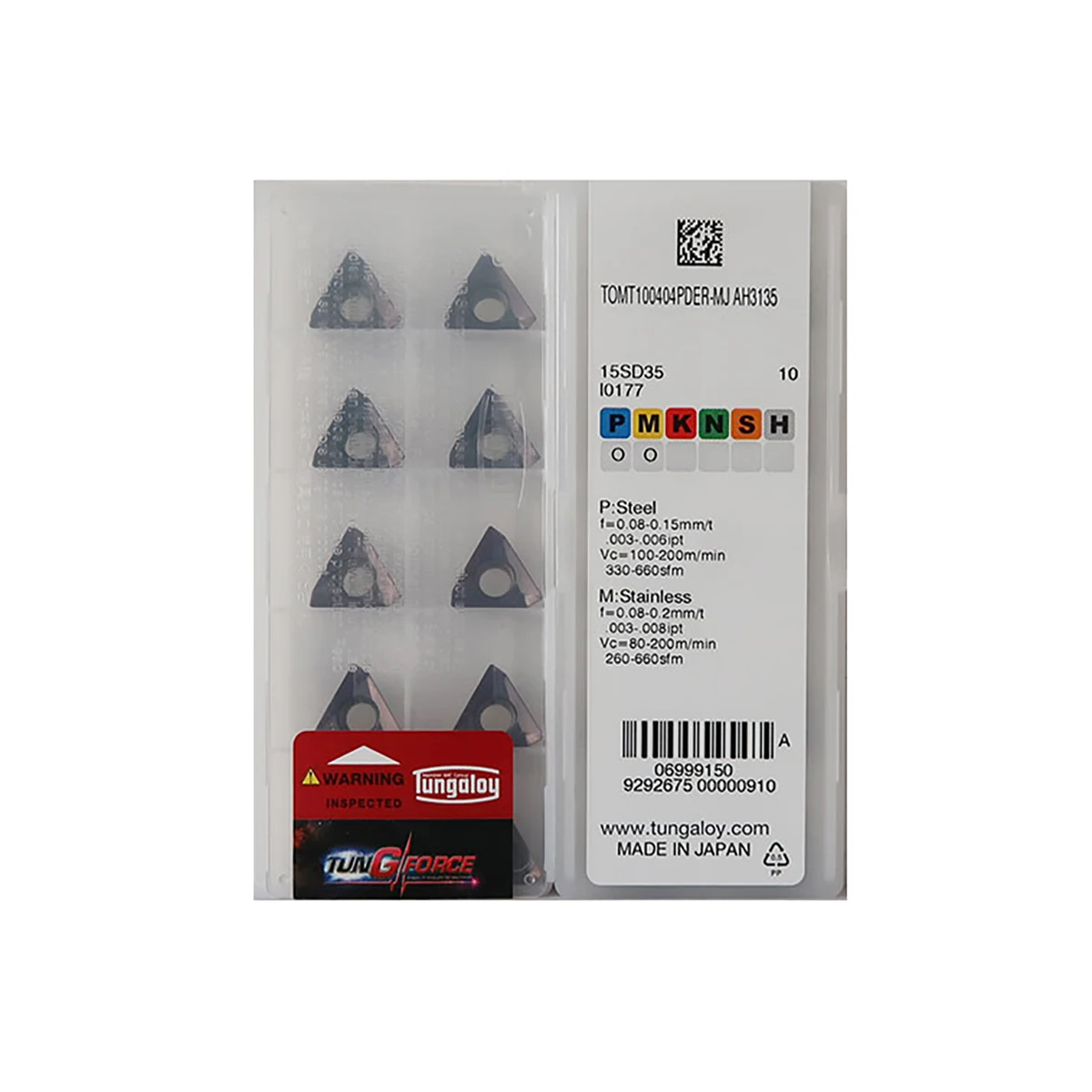 

Tungaloy 100% Original TOMT TOMT100404PDER MJ AH3135 Positive Button Tool Inserts Carbide Milling And Turning Milling Cutter