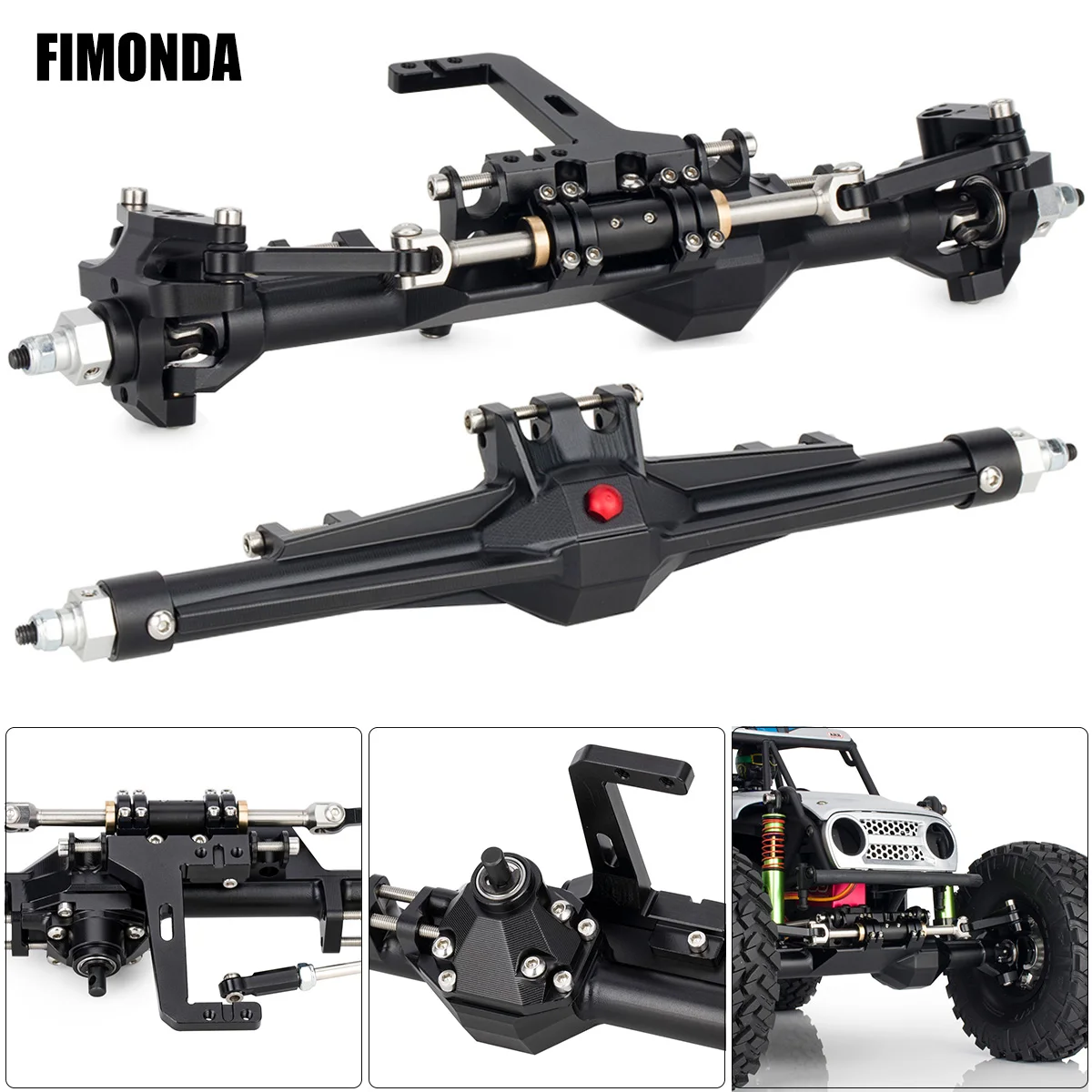CNC Aluminum Front & Rear Straight Axle Set for 1/10 RC Crawler Vanquish H10 Upgrade Parts High-Performance Optical Enhancement