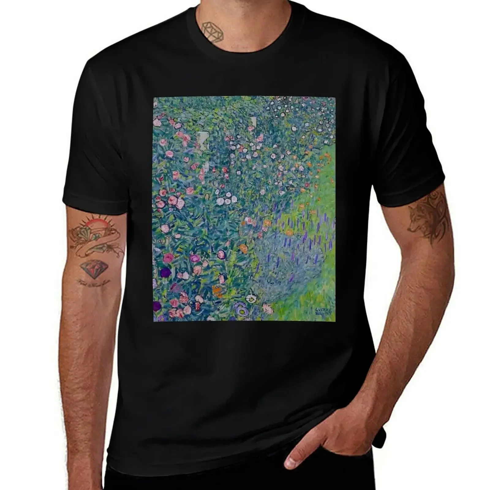 Italian Garden by Gustav Klimt - Art Nouveau Symbolism T-Shirt plus sizes tops vintage anime shirt t shirts for men pack