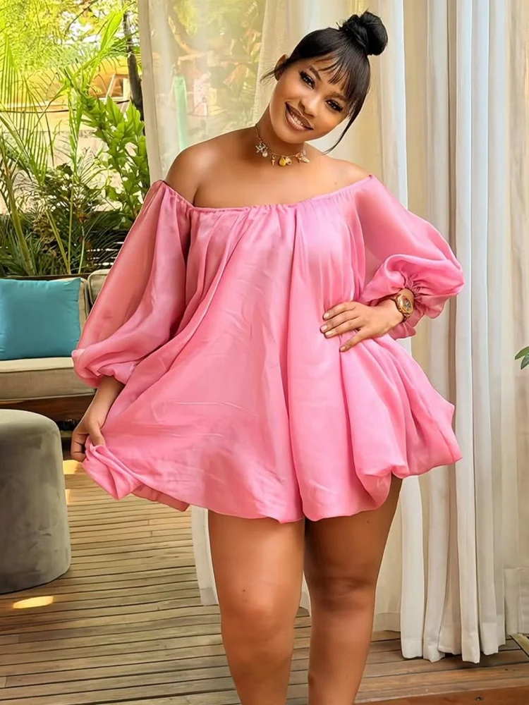 

Wmstar Dress Women Wholesale Sexy Fashionable Cross Border Designs Featuring One Shoulder Open Back Bubble Sleeve 2026 Fancy