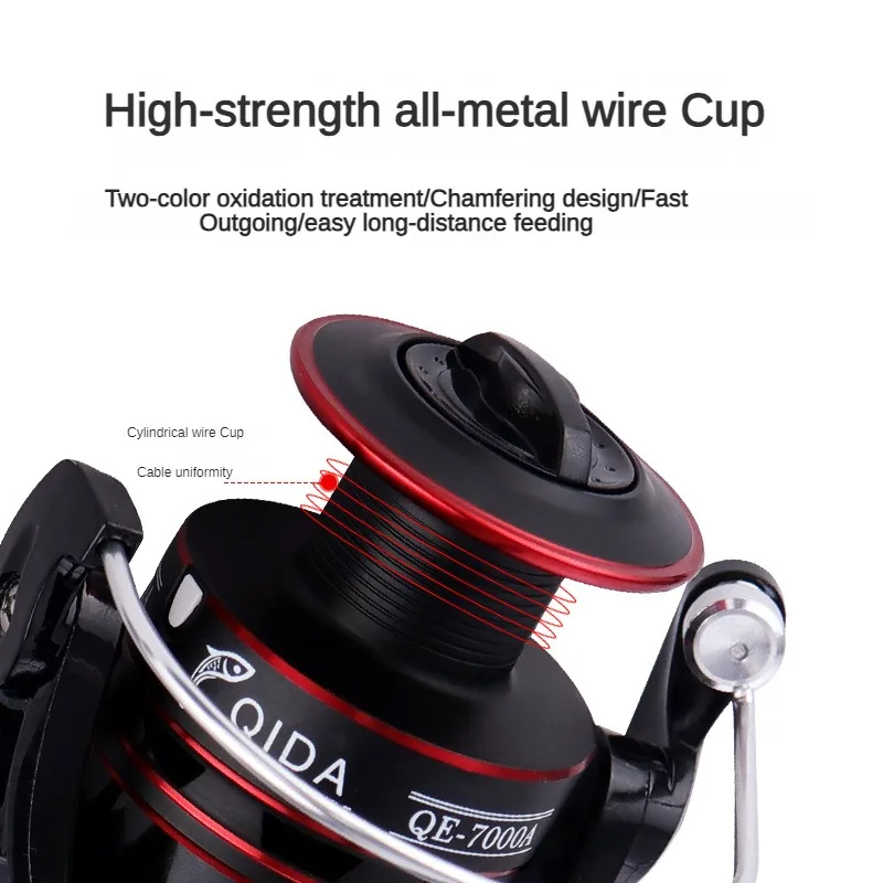 Fishing reel with metal wire Cup, for fish hunting, rock fishing, 12 axle, 5.2:1, speed ratio, corrosion resistant, Sea Pole