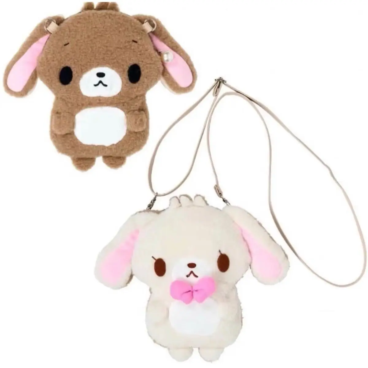 

Японский милый Sanrio Sugarbunnies, товары в стиле аниме, короткий плюшевый двусторонний рюкзак, сумка на плечо, игрушки в подарок