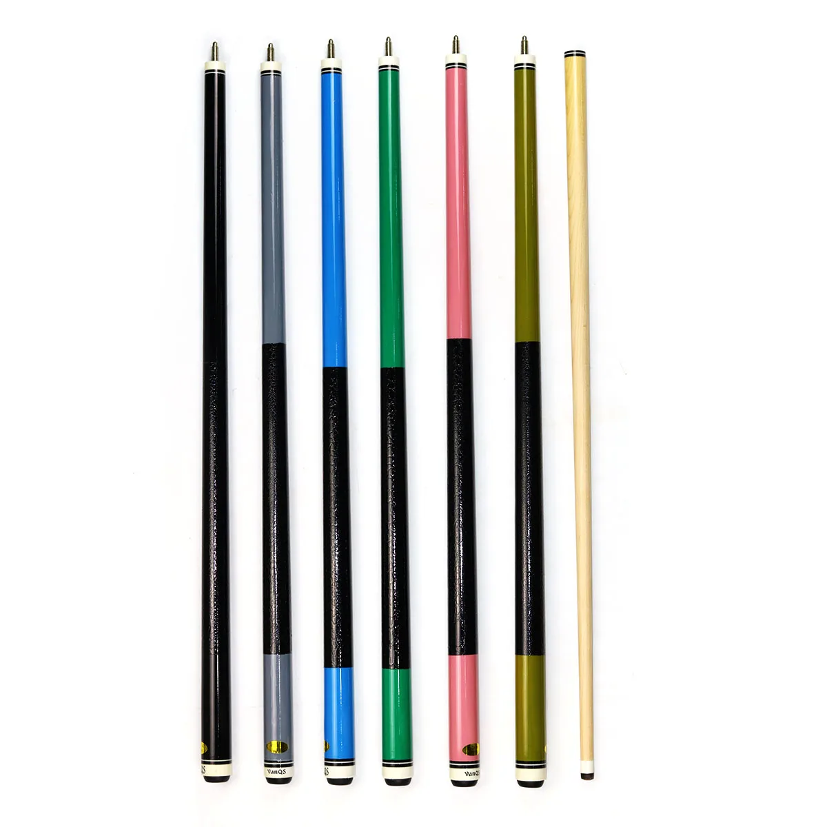 

VanQS Budget-friendly 1/2 Maple Wood Shaft 57'' Billiard Pool Cue with Pure Color Simple Style ,Leather Hand Grip,13mm Cue Tip