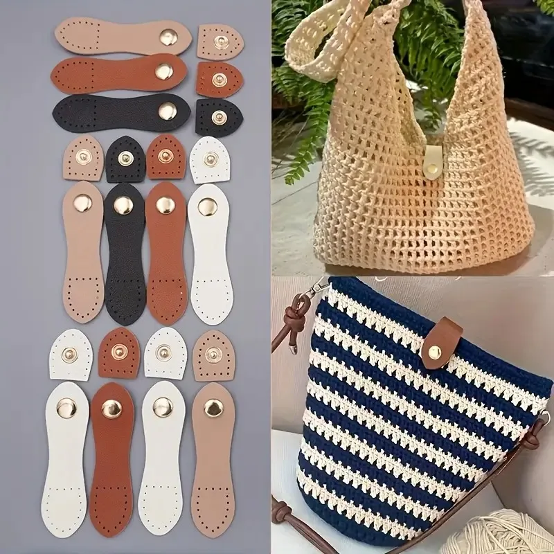 

1PC Leather Snap Buckles Button Closures Sew On Leather Tab Closure Buckles Fasteners for Wallet Bag Purse Making Supplies DIY