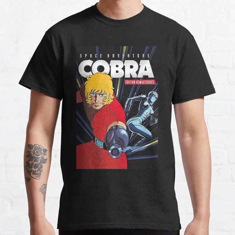 

80s vintage Anime Japan Space Adventure Cobra Cartoon Manga Graphic T Shirts large size Adult tops S-6XL