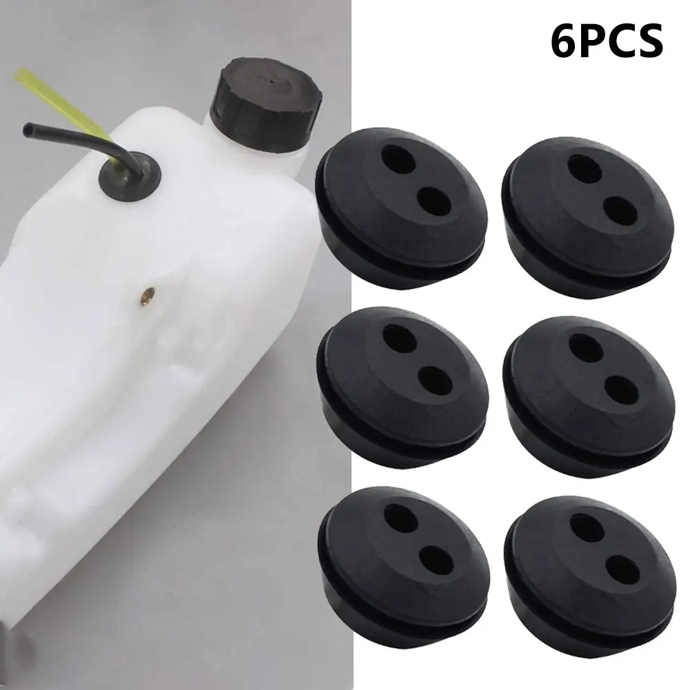 6Pcs Fuel Tank Rubber Grommet 2 Holes Brush Trimmer Replacement Seal Grommet String Trimmer Parts Garden Tool Parts