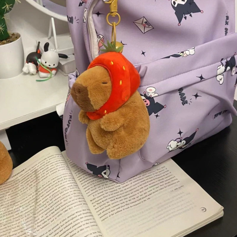 Capybara Plüsch Schlüssel bund niedlichen Tasche Anhänger Creatuve Fluffty Tiere Schlüssel ring Kawaii ausgestopfte Puppe Schlüssel anhänger