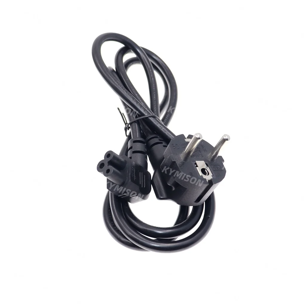 European EU 2 Prong Plug to C5 90 Degree/Angle Cloverleaf Lead Power Cable Lead Cord PC Monitor About 1.5m