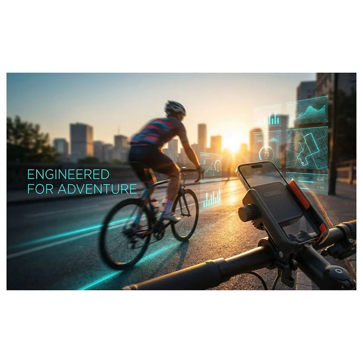 fitfit Universal Bike Phone Holder Shockproof Bicycle Motorcycle Phone Holder ,Phone 360° Rotation Anti-Slip Secure Mount Stand