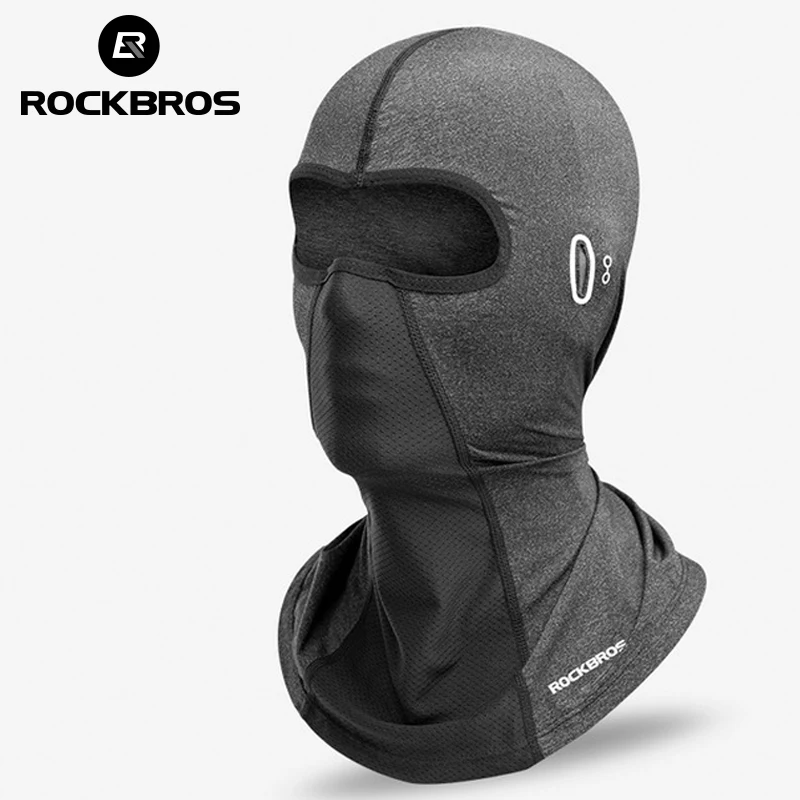ROCKBROS Maska rowerowa Maska na całą twarz Lodowy jedwab Letnia oddychająca ochrona przed słońcem UV Rowerowy szalik Czapki Kominiarka z otworem na okulary