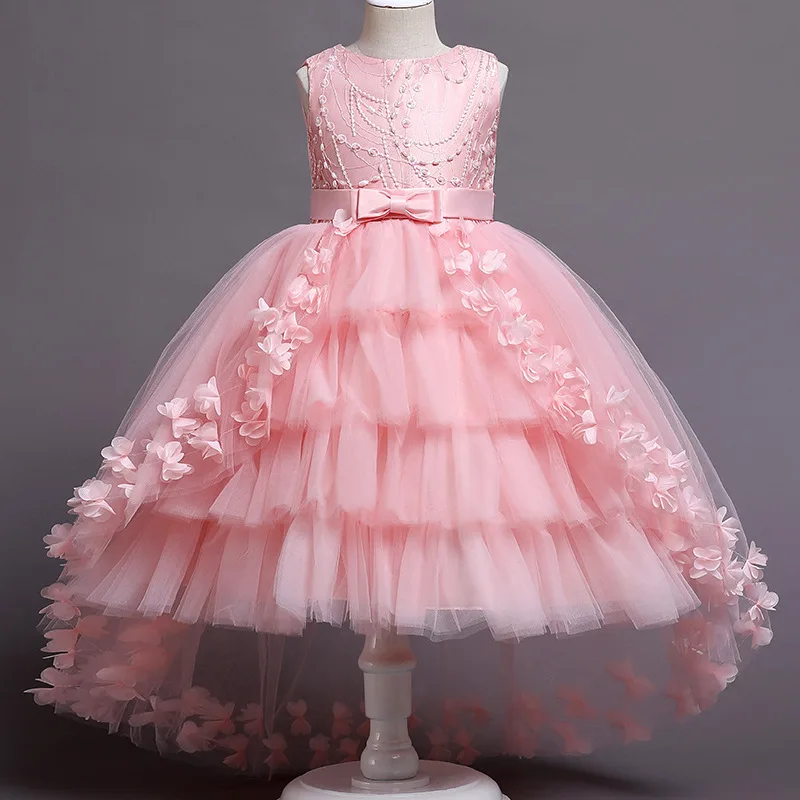 New Girls Kids Flower Elegant Causal Princess Party Dresses Children Clothing Christmas Birthday Wedding Party Baby Girl Dress