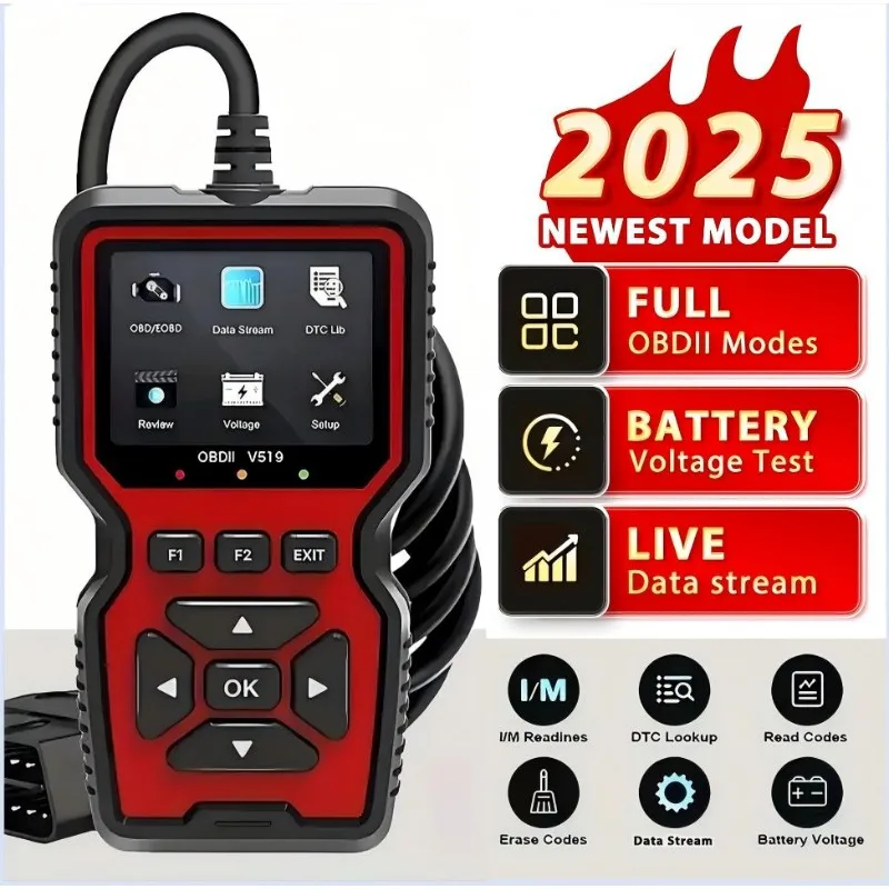 

Автомобильный диагностический инструмент OBD2, инструмент для считывания кодов, проверка света двигателя, тестер напряжения батареи для автомобилей OBD2 1996