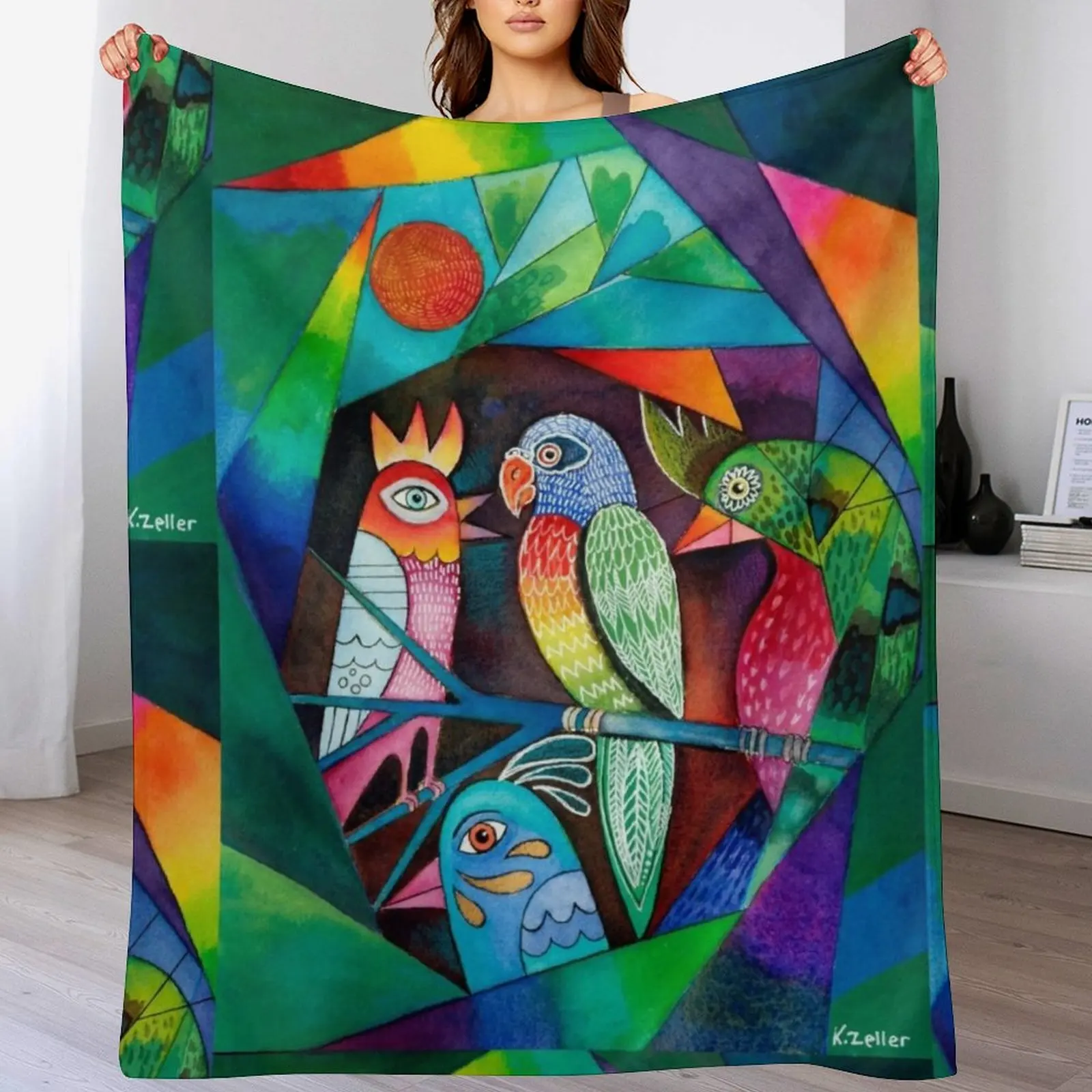 

Feathered Friends Throw Blanket Warm Plush Fuzzy Blanket for Living Room