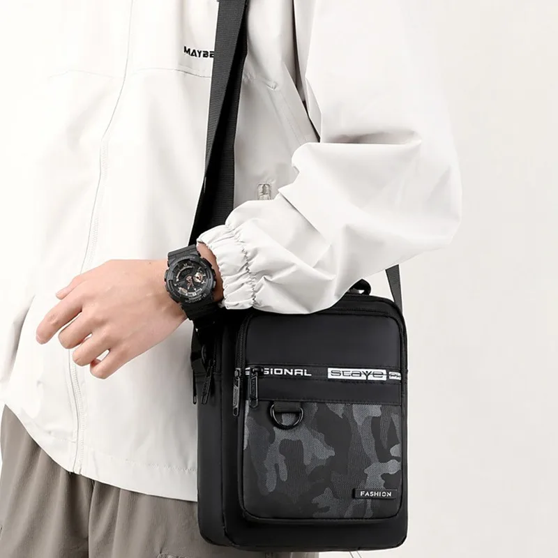 Lightweight Travel Small Bag for Men Multi-layered Large Capacity Crossbody Bag Trendy Vertical Style Casual Single Shoulder