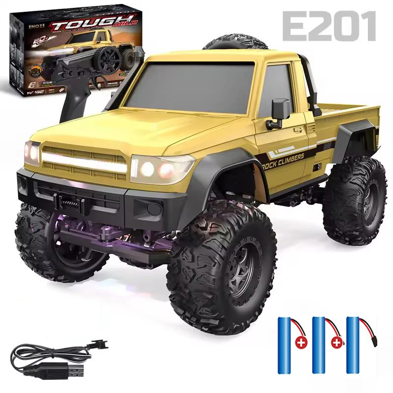 E201 1/20 Rc Car E202 Full Proportion 4WD Tough Wild 20km/h High-speed Rock Climbing Off-road Vehicle Children's Car Toy Gift