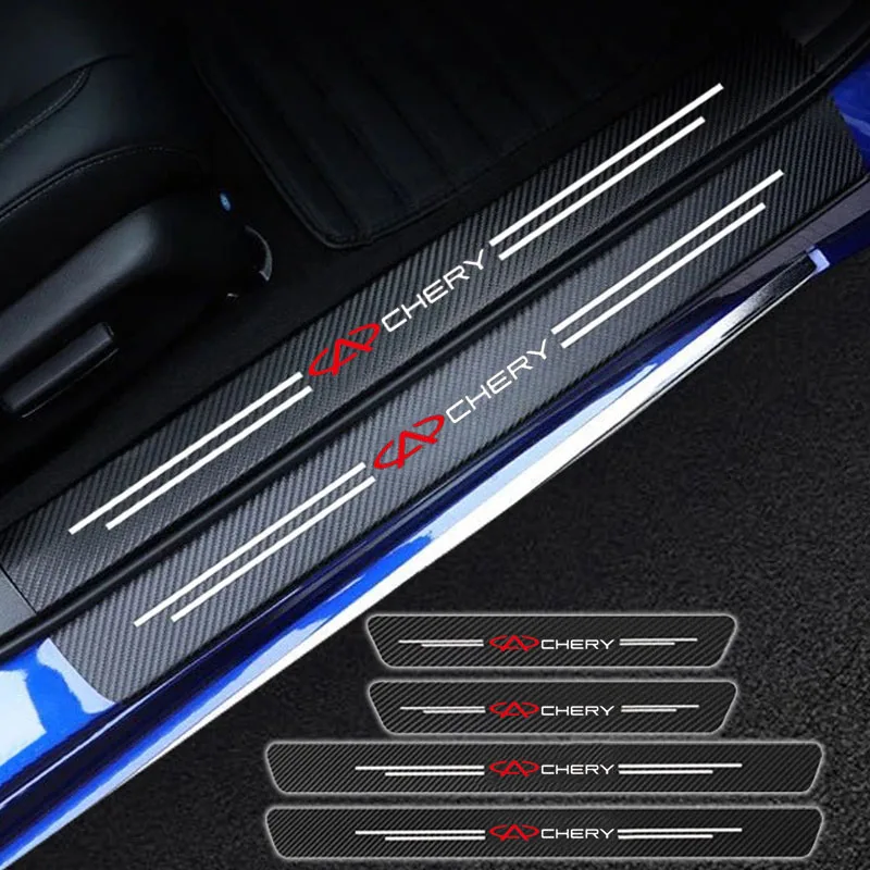 

4pc Car Threshold Door Sill Protector Anti Scratch Interior Accessories for Chery QQ Tiggo 2 3 4 7 8 Pro T11 Arrizo 3 A13 Fulwin