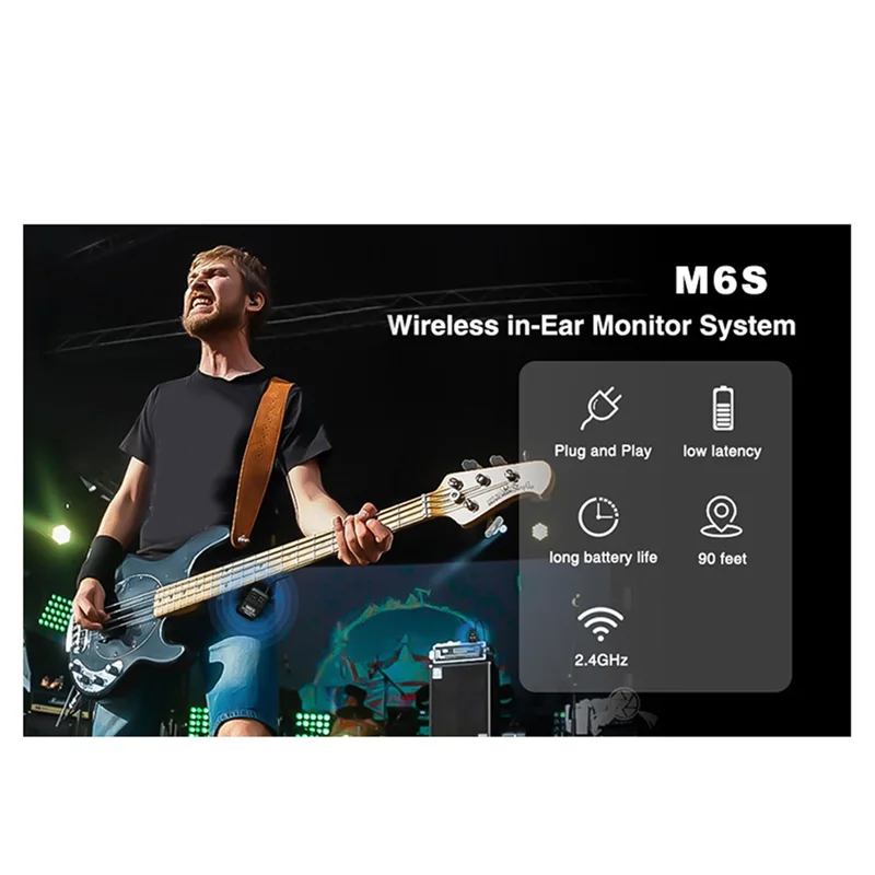 2.4G Wireless In Ear Monitor System Wireless IEM With Transmitter Receiver Automatic Pairing Professional In Ear Monitor-TFBC