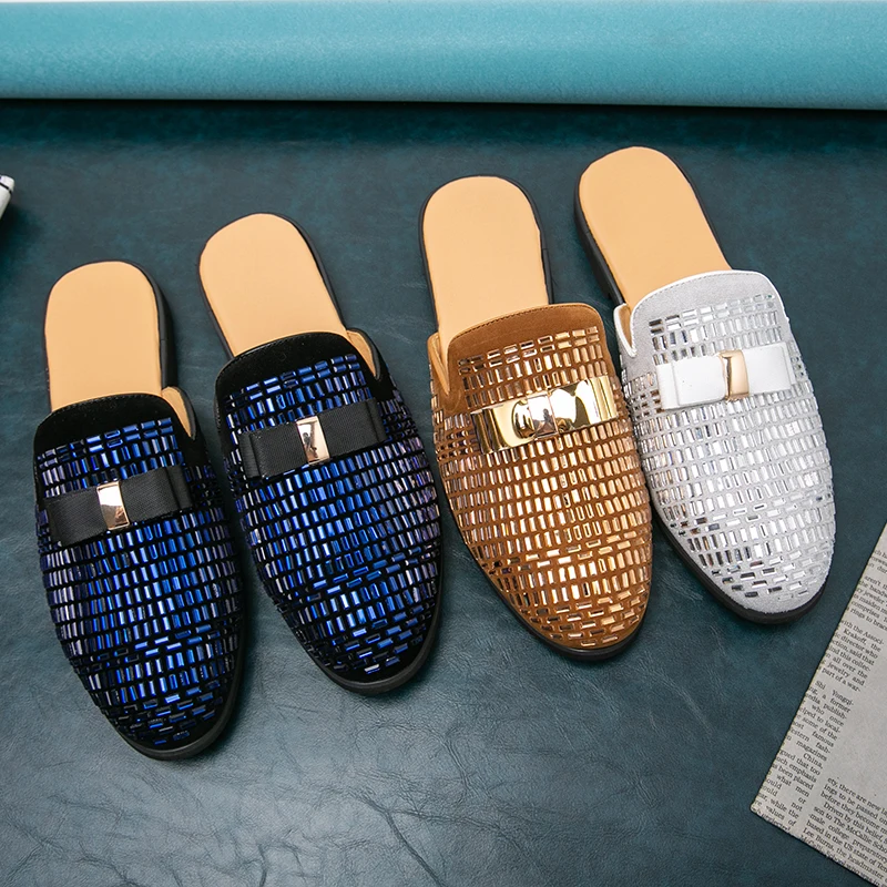 

New Trendy Men Slippers European-style Casual Comfortable Versatile Business Loafers with An English Style Sizes 38 - 48