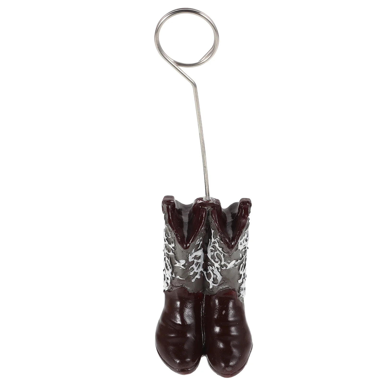 Western Cowboy Boot Photo Clip Creative Desktop Message Holder Multi-Function Memo Stand Cowgirl Boot Ornament Rustic Decor
