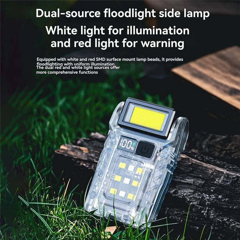 A04G-EDC Magnetic Working Light USB Rechargeable Portable Mini LED Flashlights With Battery Display Fishers Torches Fishing