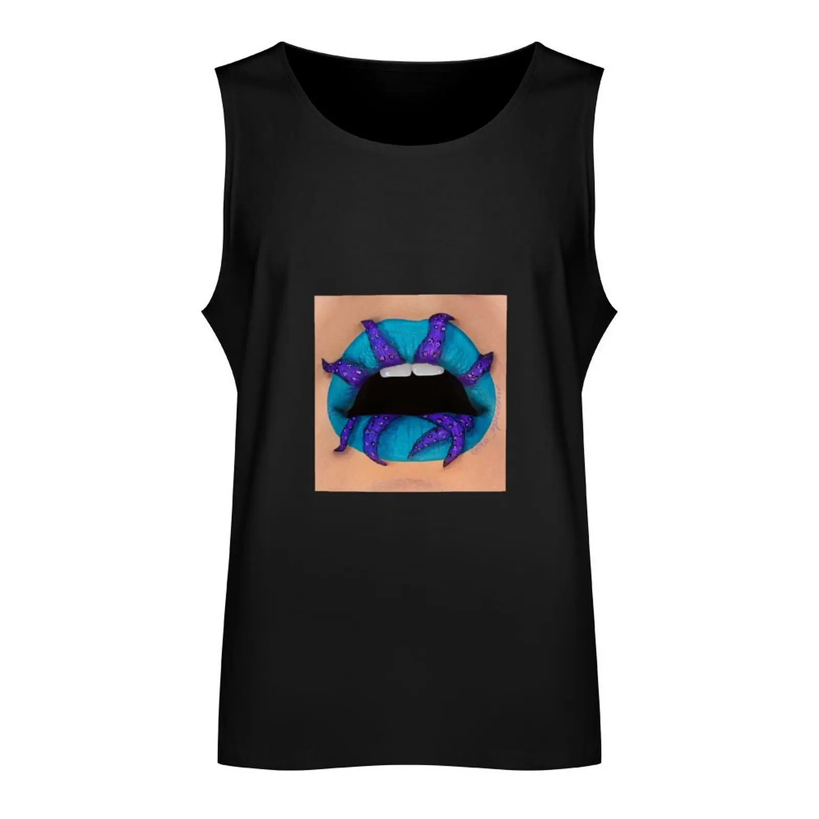 Tentacles getting out - 3D lip art! Tank Top Clothing Men's clothing brands Men's cotton t-shirt