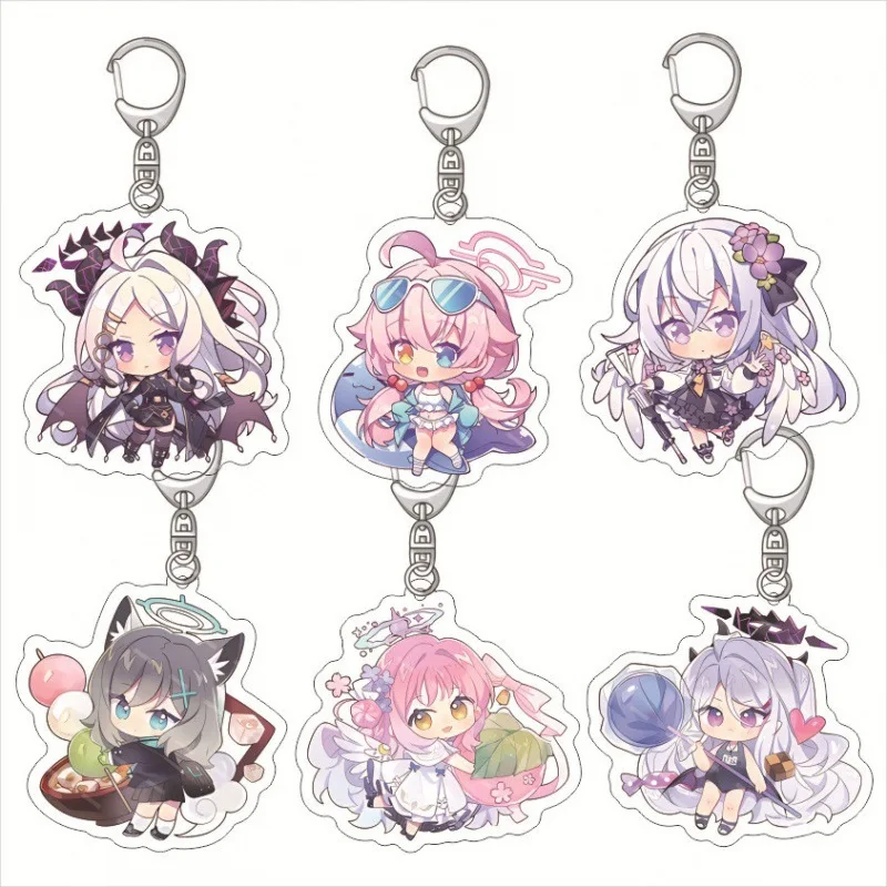 Game Anime Blue Archive Cute Kosaka Wakamo Misono Mika Urawa Hanako Cosplay  Kawaii Keychain Bag Pendant Gift ​Car Keyrings Gift